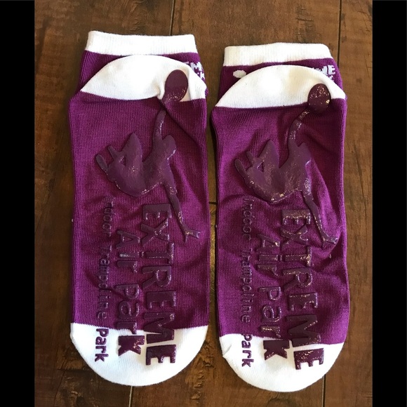 NEW Extreme Air Park Purple and White Unisex Adult Large Socks - Picture 2 of 5
